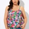 Adjustable Straps Lightweight Blouson Tankini Top