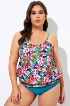 Adjustable Straps Lightweight Blouson Tankini Top -Bikini By Muse dsc08439 1
