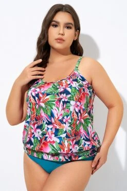 Adjustable Straps Lightweight Blouson Tankini Top -Bikini By Muse dsc08443 1