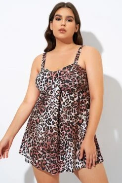 Women Adjustable Straps Two Piece Flyaway SwimDress -Bikini By Muse dsc08549