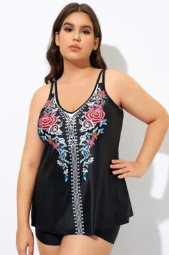 Elegant Tribal Printed Double Straps Tankini Top -Bikini By Muse dsc08770