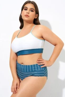 Teal Striped Women Bikini Top 11 Teal Striped Women Bikini Top -Bikini By Muse dsc08912