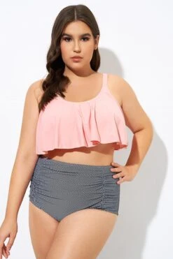 Womens High Waisted Falbala 2 Tiered Bikini Top -Bikini By Muse dsc08939 1