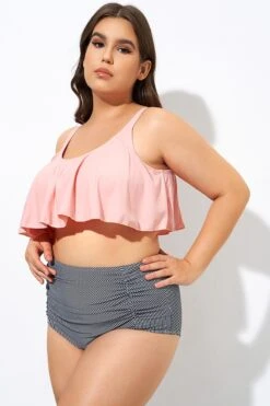 Womens High Waisted Falbala 2 Tiered Bikini Top -Bikini By Muse dsc08969 1