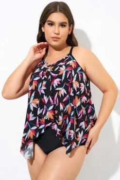 Multi Vintage Print Lady Tankini Top -Bikini By Muse dsc09667