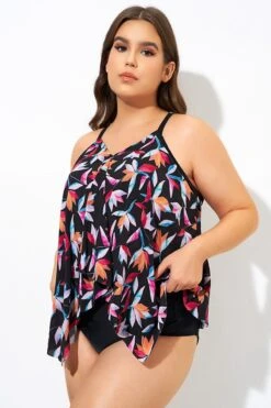 Multi Vintage Print Lady Tankini Top -Bikini By Muse dsc09681